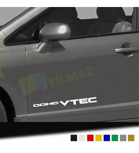Honda Dohc Vtec Marşpiyel Kapı Altı Oto Sticker Yapıştırma Etiket 2 Adet