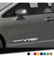 Honda Dohc Vtec Marşpiyel Kapı Altı Oto Sticker Yapıştırma Etiket 2 Adet