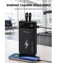 Powerbank Dahili Ekranlı 10000 mAh Çift Kablolu Yeni Nesil