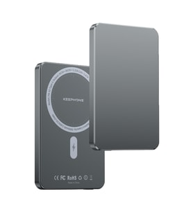 Keephone PB33 Lucci 5.000 mAh 20W Type-C 15W Kablosuz Şarj PD Magsafe Powerbank (Gri) (Koyu Gri)