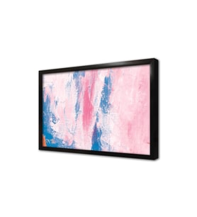 Pembe Mavi Soyut Çerçeveli Mdf Tablo