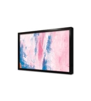 Pembe Mavi Soyut Çerçeveli Mdf Tablo