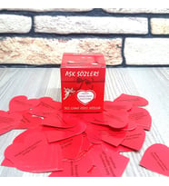 365 Gün Romantik Sözler Yazılı Kalpli Kartlar (Karışık)
