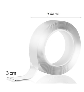 2 metre 2 cm Çift Taraflı Şeffaf Bant