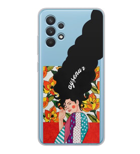 Samsung Uzun Saçlı Maria Tasarımlı Şeffaf Telefon Kılıfı