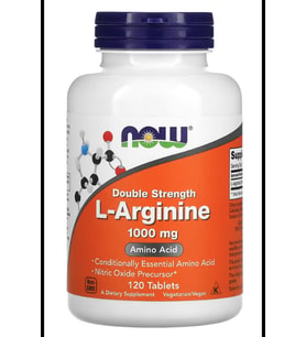 NOW Foods L-Arginine Double Strength 1000mg  120 Tablets.MADE IN USA 3741