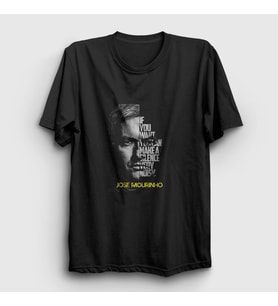 Presmono Unisex Siyah Silence Jose Mourinho T-Shirt 339732tt