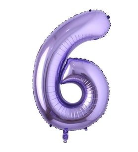 Mor Renk 6 Rakam Folyo Balon 100 cm