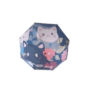 Emoji Kedi Desenli Şemsiye Rüzgara dayanıklı Manuel Şemsiyesi (Mavi)