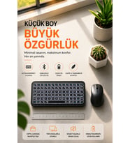 RGB Işıklı Kablosuz Mini Klavye 10 mm İnce Gövde
