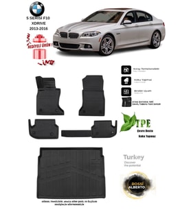 Bmw 5 Serisi F10 Xdrıve 2016 Araca Özel 3D Paspas Ve 3D Bagaj Havuzu
