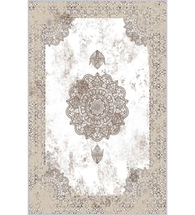 Eliana Home Baskılı, Yıkanabilir Kaymaz Taban Salon Halısı LNA1204 100x150 cm (Bej)