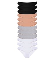 Mulvxbrf Brf02 12 Adet Süper Eko Set Likralı Kadın Slip Külot Siyah Ten Gri Beyaz (Mulvix)