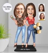 Kişiye Özel Kız Arkadaşlar Ahşap Eco Biblo -3