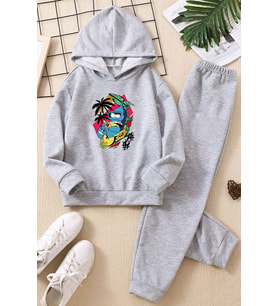 Çocuk Crazy Banana Eşofman Takımı (Gri)