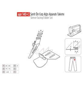 Şerit Ön Cep Ağzı Apara Set 25x12mm / APR 140-C