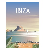 Ibiza Seyahat Posteri Retro Plaj Ispanya Tablo Ahşap Poster Dekoratif