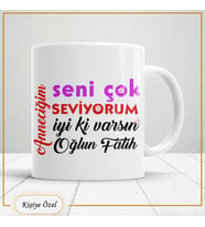 Anneler Günü Hediyesi Kişiye Özel Porselen Kupa Bardak – İsimli, Mesajlı, Özel Tasarım - anne22