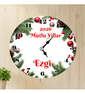 İsimli Yeni Yıl Çay & Kahve Duvar Saati