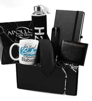 Babalar Gününe Özel Tasarım Kupa & Cam Şişe Matara & Kravat & Deri Kılıflı Touch Pen Kalem & Defter & Tesbih & Cüzdan Hediye Seti