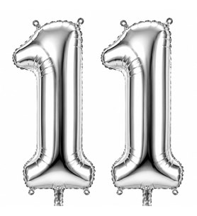 11 Rakam Folyo Balon Gümüş Rengi (36 cm)