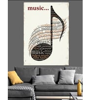 Müzik Notaları Sanat Çizim Dekoratif Kanvas - Mdf Ahşap Tablo