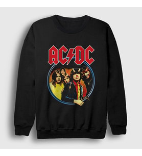 Presmono Unisex Siyah Highway To Hell Cover AC/DC Sweatshirt 6393tt
