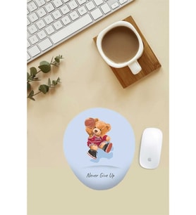 Never Give Up Yazılı Bilek Destekli Mouse Pad
