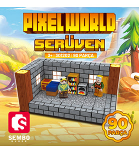 Sembo Block PixelWorld Serüven Manyetik Mıknatıslı Yapı Bloğu Seti 90 Parça (Yeşil)