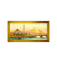 Manzara Temalı Kanvas Tablo 80 x 110 cm Gold Çerçeve