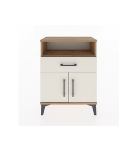 Arges Komodin 2 Raflı Tek Çekmeceli 2 Kapaklı 60x30x80 Çam-Aytaşı