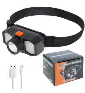 High Power Headlamp USB Şarj Edilebilir Su geçirmez Yüksek Güç Kafa Lambası Led Işık Feneri