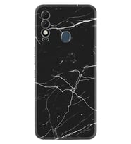 Tecno Spark 8T Kılıf Resimli Desenli Baskılı Silikon Siyah Mermer 1299
