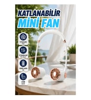 5 Kanatlı Sessiz Katlanabilir Mini Fan 3 Kademeli Asılabilir Taşınabilir Tasarım