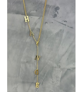 Kişiye Özel 925 Ayar Gümüş Şık Harf İsim Kolye (Gold)