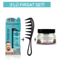 Fontenay Pudra Toz Wax Mavi 20gr + Şekil Tarağı 043 + Face And Body Scrub Böğürtlen 350ml 3'Lü Set