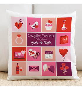 Kişiye Özel Sevgililer Günü Temalı Hediye Yastık