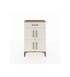 Arges Komodin Tek Raflı Tek Çekmeceli 4 Kapaklı 60x30x96 Çam-Aytaşı