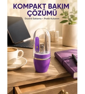 Mor Tırnak Bakım Seti Cımbız Makas Törpü ve Tırnak Makası
