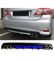 Toyota Corolla E170 Mavi Difüzör Çiftli Yuvarlak Egzoz Görünümlü D Tip Difizör 2012-2019