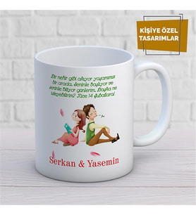 Kişiye Özel İsim Yazılabilir Sevgi Temalı Kupa Bardak