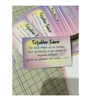 Teşekkür Kartı 5x8 Cm Çift Yönlü 100 Adet