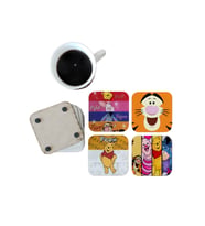 Ghostbastır Design Winnie The Pooh Dekoratif Ahşap Bardak Altlığı Seti 034