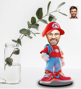 Kişiye Özel Mario Tasarımlı İki Katmanlı Ahşap Biblo Model-3