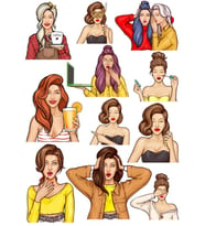 Yüz İfadeleri Sticker Set  12 Parça Telefon, Tablet, Defter, Laptop Sticker