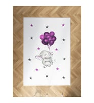 MEKTA HOME BEBEK VE ÇOCUK ODASI Filli ve Mor Balon Desenli Halı