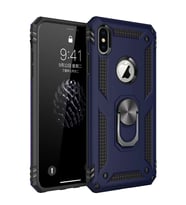 iPhone XS Max Kılıf Sofya Yüzüklü Silikon Kapak - Lacivert