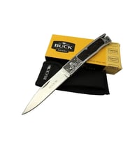 Buck Knives Bk-001Brv Kamp Çakı 23 Cm - Metal; Kauçuk İşlemeli Sap, Kılıflı
