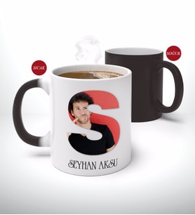 BK Gift Kişiye Özel Harfli Fotoğraflı Sihirli Kupa Bardak-2