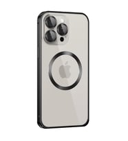 Joko Apple İphone 15 Pro Max Kılıf Metal Bumper Magneticsafe Kapak - Siyah